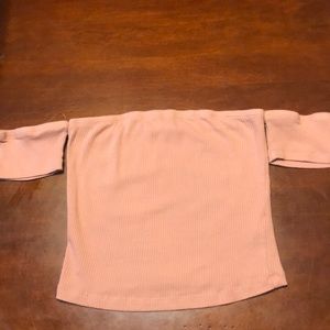 2Sable Off Shoulder Rose Blush Crop Top Small
